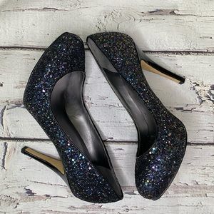 Ivanka Trump Pinki Blue glitter rounded toe pump Size 8